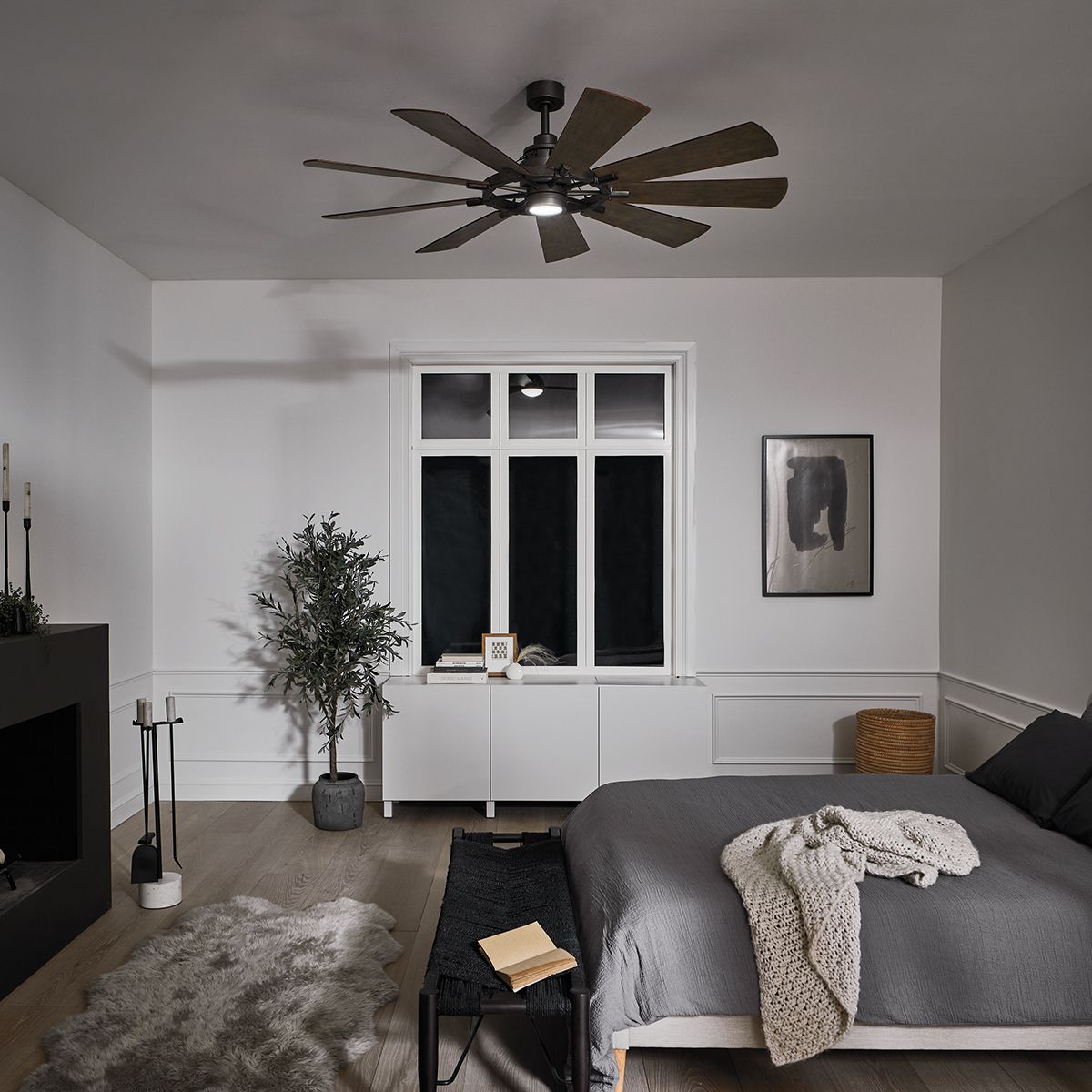 Kichler Ceiling Fan Gentry - 65in / 165cm Fan - Weathered Zinc part Number = KLF-GENTRY-65-WZ