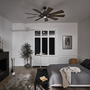 Kichler Ceiling Fan Gentry - 65in / 165cm Fan - Weathered Zinc part Number = KLF-GENTRY-65-WZ