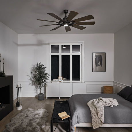 Kichler Ceiling Fan Gentry - 65in / 165cm Fan - Weathered Zinc part Number = KLF-GENTRY-65-WZ