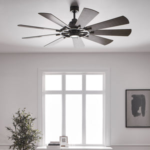 Kichler Ceiling Fan Gentry - 65in / 165cm Fan - Weathered Zinc part Number = KLF-GENTRY-65-WZ