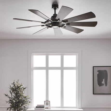 Kichler Ceiling Fan Gentry - 65in / 165cm Fan - Weathered Zinc part Number = KLF-GENTRY-65-WZ