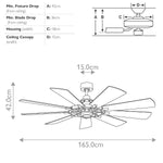 Kichler Ceiling Fan Gentry - 65in / 165cm Fan - Weathered Zinc part Number = KLF-GENTRY-65-WZ