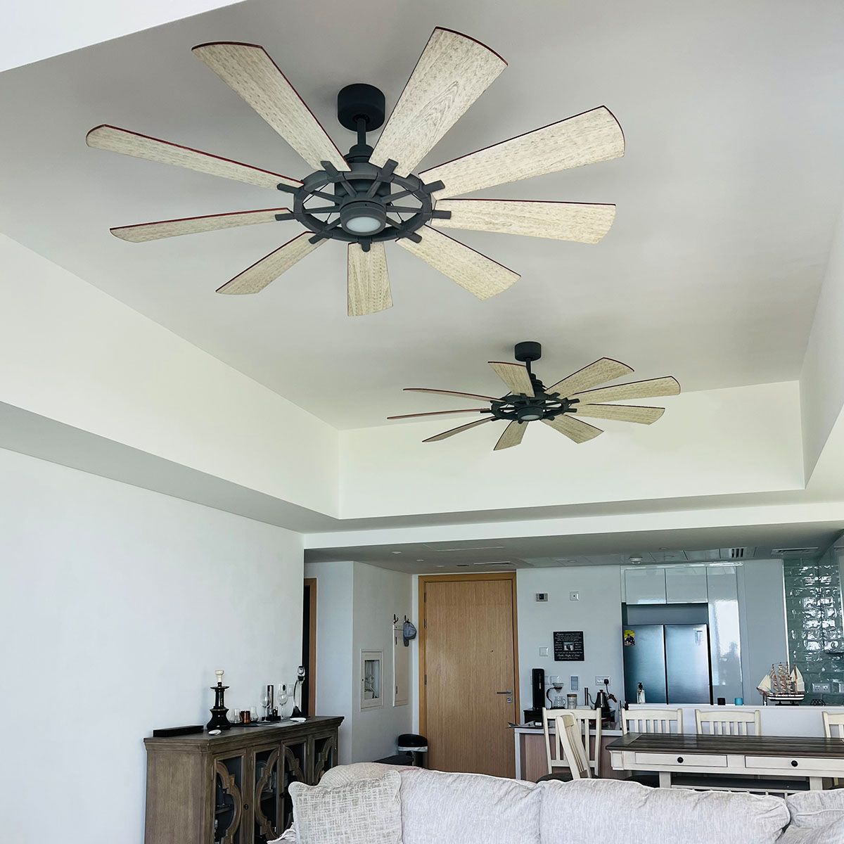 Kichler Ceiling Fan Gentry XL - 85in / 216cm Fan - Weathered Zinc part Number = KLF-GENTRY-85-WZ