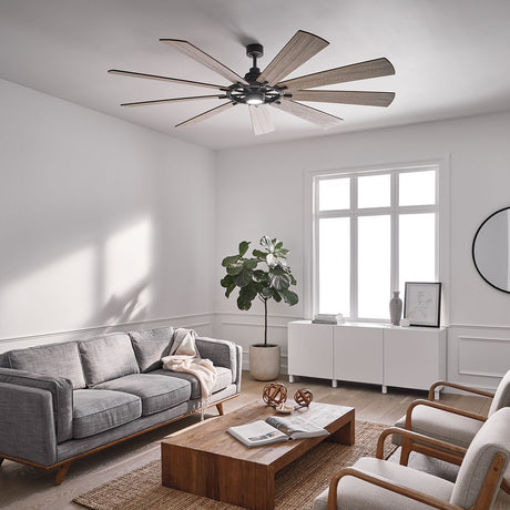 Kichler Ceiling Fan Gentry XL - 85in / 216cm Fan - Weathered Zinc part Number = KLF-GENTRY-85-WZ