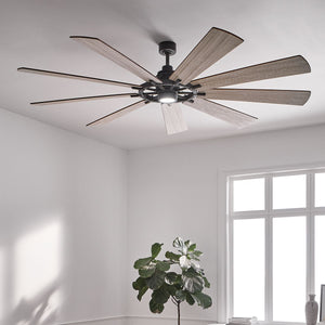 Kichler Ceiling Fan Gentry XL - 85in / 216cm Fan - Weathered Zinc part Number = KLF-GENTRY-85-WZ