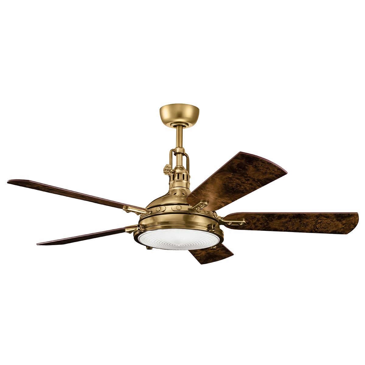 Kichler Ceiling Fan Hatteras Bay - 56in / 142cm Fan - Burnished Antique Brass part Number = KLF-HATTERAS-BAY-56-BAB