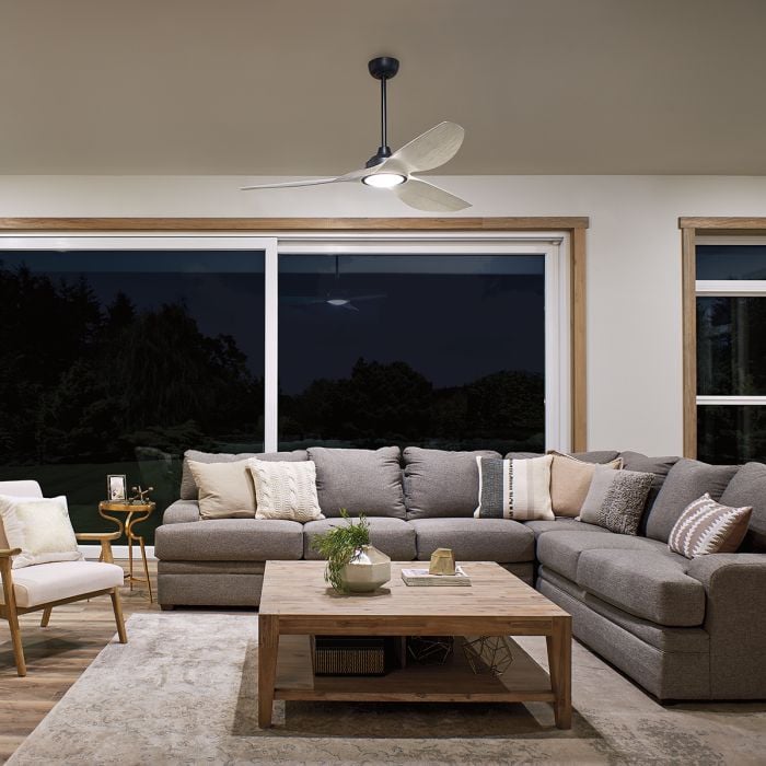 Kichler Ceiling Fan Imari - 65in / 165cm Fan - Satin Black part Number = KLF-IMARI-65-SBK