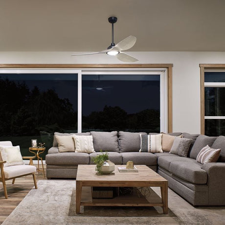 Kichler Ceiling Fan Imari - 65in / 165cm Fan - Satin Black part Number = KLF-IMARI-65-SBK