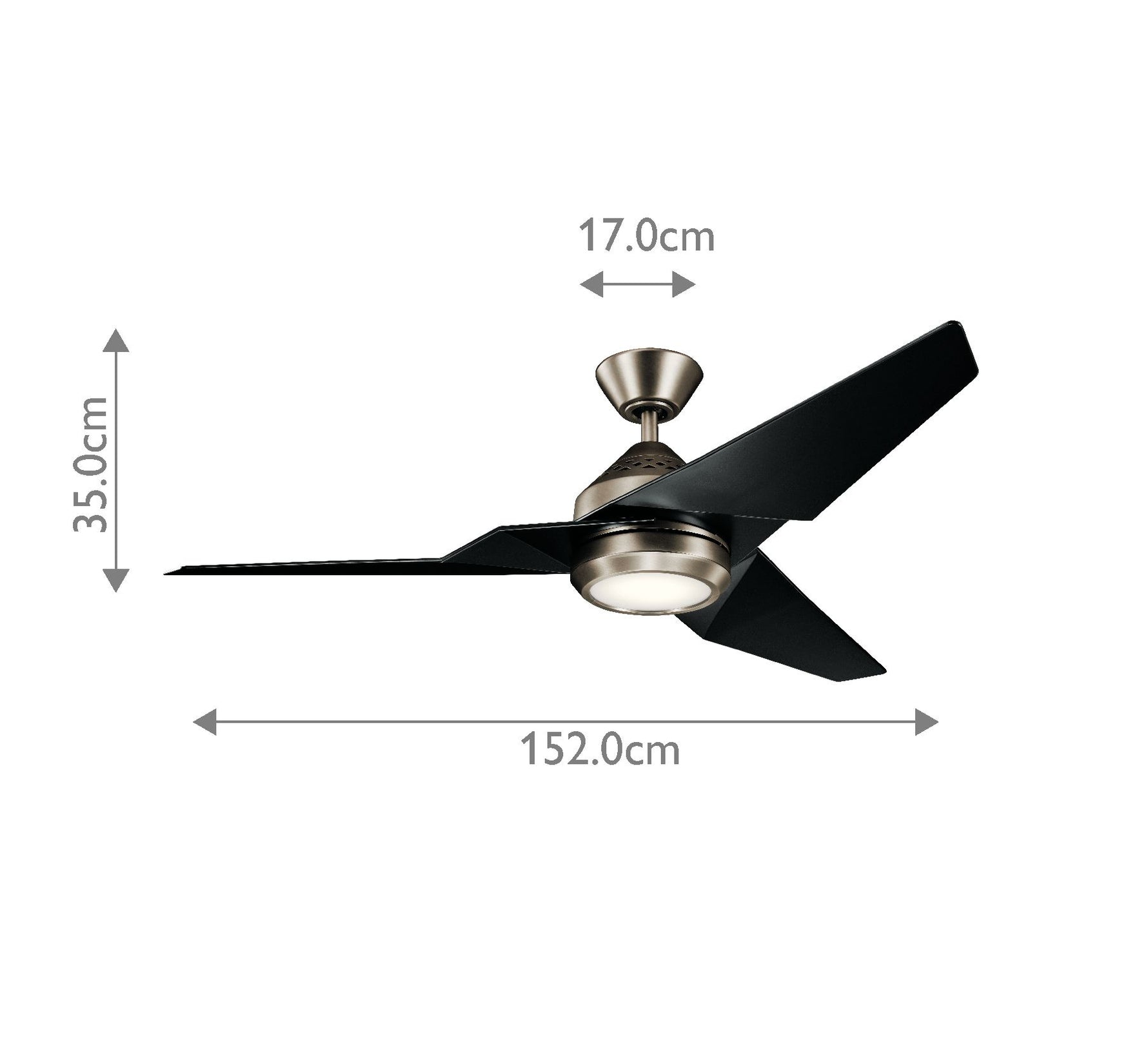 Kichler Ceiling Fan Jade - 60in / 152cm Fan - Antique Pewter part Number = KLF-JADE-60-AP