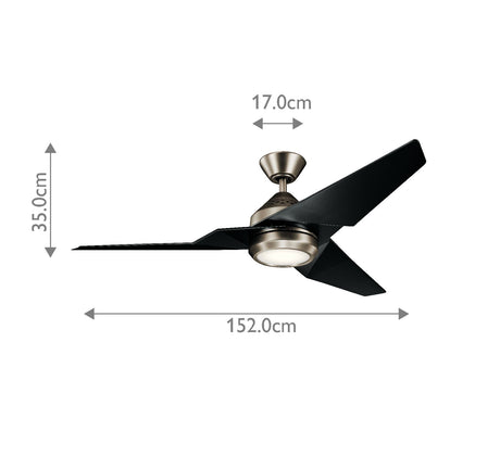 Kichler Ceiling Fan Jade - 60in / 152cm Fan - Antique Pewter part Number = KLF-JADE-60-AP