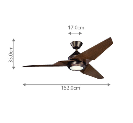 Kichler Ceiling Fan Jade - 60in / 152cm Fan - Oil Brushed Bronze part Number = KLF-JADE-60-BB