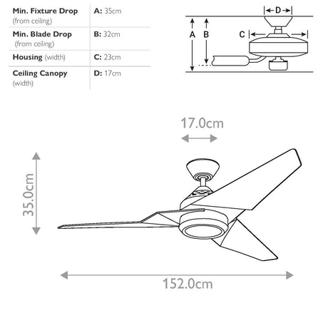 Kichler Ceiling Fan Jade - 60in / 152cm Fan - Oil Brushed Bronze part Number = KLF-JADE-60-BB