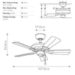 Kichler Ceiling Fan Kevlar - 42in / 107cm Fan - Matte White part Number = KLF-KEVLAR-42-WHT