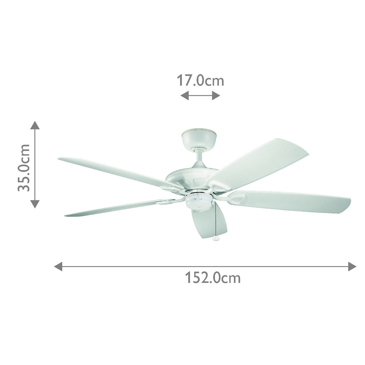 Kichler Ceiling Fan Kevlar - 60in / 152cm Fan - Matte White part Number = KLF-KEVLAR-60-WHT