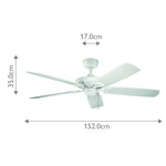Kichler Ceiling Fan Kevlar - 60in / 152cm Fan - Matte White part Number = KLF-KEVLAR-60-WHT