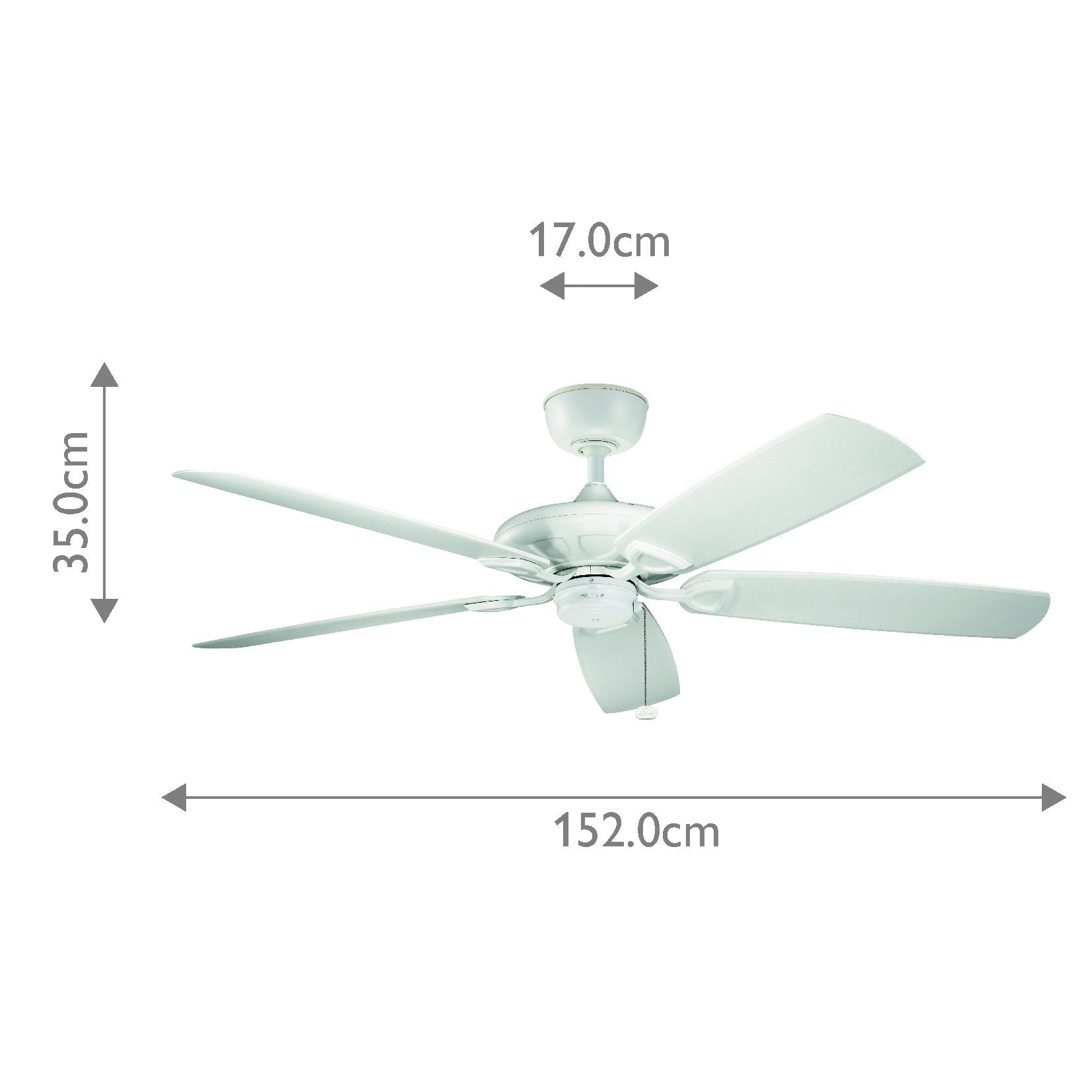 Kichler Ceiling Fan Kevlar - 60in / 152cm Fan - Matte White part Number = KLF-KEVLAR-60-WHT