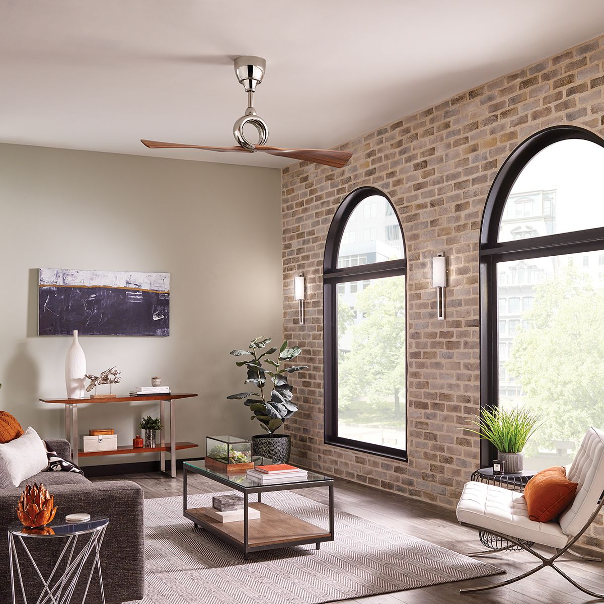 Kichler Ceiling Fan Link - 54in / 137cm Fan - Polished Nickel part Number = KLF-LINK-54-PN