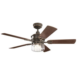 Kichler Ceiling Fan Lyndon Patio - 52in / 132cm Fan - Olde Bronze part Number = KLF-LYNDON-52-OZ