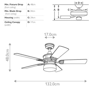 Kichler Ceiling Fan Lyndon Patio - 52in / 132cm Fan - Olde Bronze part Number = KLF-LYNDON-52-OZ