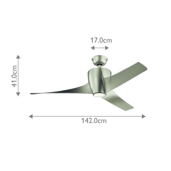 Kichler Ceiling Fan Phree - 56in / 142cm Fan - Brushed Nickel part Number = KLF-PHREE-56-BN