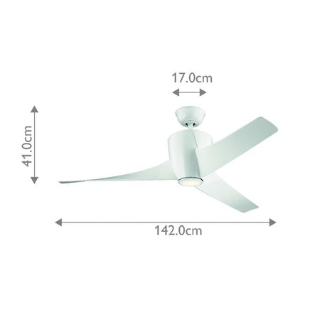 Kichler Ceiling Fan Phree - 56in / 142cm Fan - White part Number = KLF-PHREE-56-WHT