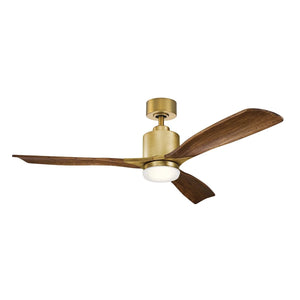 Kichler Ceiling Fan Ridley II - 52in / 132cm Fan - Natural Brass part Number = KLF-RIDLEY2-52-NB