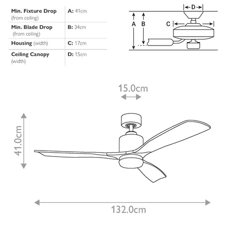 Kichler Ceiling Fan Ridley II - 52in / 132cm Fan - Natural Brass part Number = KLF-RIDLEY2-52-NB