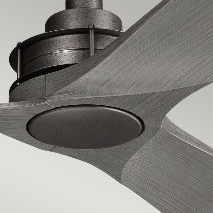 Kichler Ceiling Fan Ried - 56in / 142cm Fan - Anvil Iron part Number = KLF-RIED-56-AVI