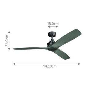 Kichler Ceiling Fan Ried - 56in / 142cm Fan - Anvil Iron part Number = KLF-RIED-56-AVI
