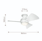 Kichler Ceiling Fan Sola - 34in / 86cm Fan - Matte White part Number = KLF-SOLA-34-WHT