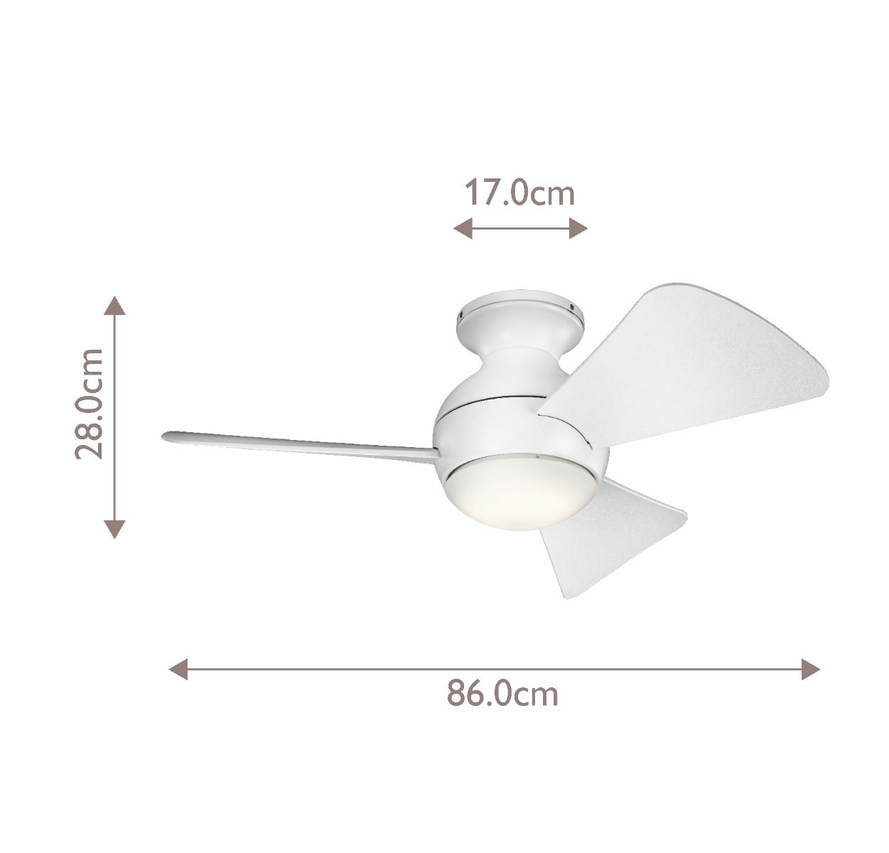 Kichler Ceiling Fan Sola - 34in / 86cm Fan - Matte White part Number = KLF-SOLA-34-WHT