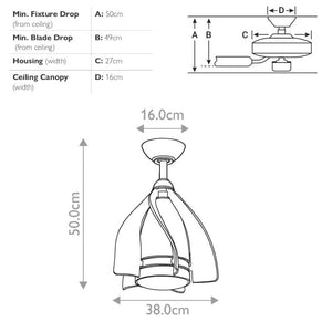 Kichler Ceiling Fan Terna - 15in / 38cm Fan - Oil Brushed Bronze part Number = KLF-TERNA-15-BB