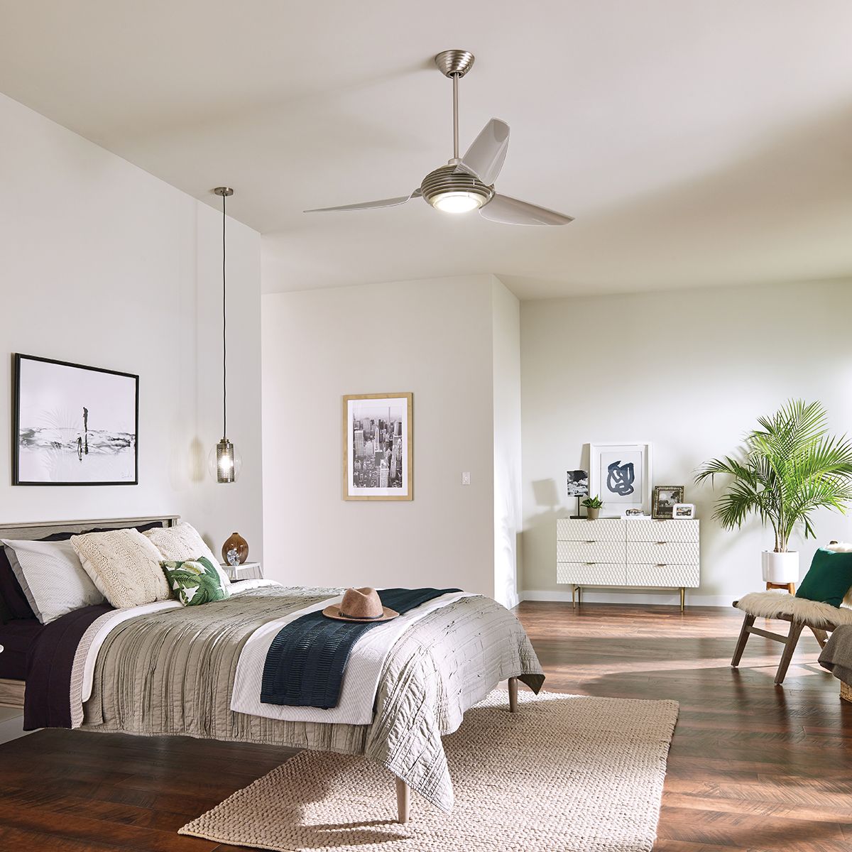 Kichler Ceiling Fan Voya - 60in / 152cm Fan - Brushed Stainless Steel part Number = KLF-VOYA-60-BS