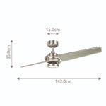 Kichler Ceiling Fan Xety - 56in / 142cm Fan - Brushed Nickel part Number = KLF-XETY-56-BN