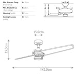 Kichler Ceiling Fan Xety - 56in / 142cm Fan - Olde Bronze part Number = KLF-XETY-56-OZ