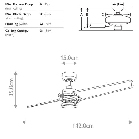 Kichler Ceiling Fan Xety - 56in / 142cm Fan - Olde Bronze part Number = KLF-XETY-56-OZ