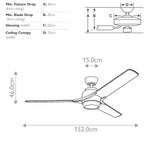 Kichler Ceiling Fan Zeus - 60in / 152cm Fan - Brushed Nickel part Number = KLF-ZEUS-60-BN