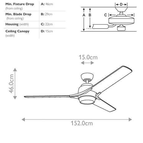 Kichler Ceiling Fan Zeus - 60in / 152cm Fan - Brushed Nickel part Number = KLF-ZEUS-60-BN