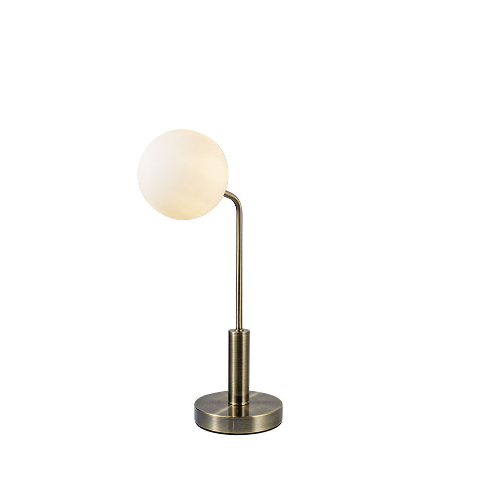Magnalux Lando Antique Brass Table Light with Opal Ball Part Number - LAN01ABTL