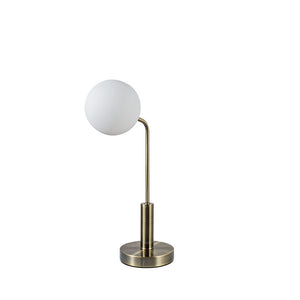 Magnalux Lando Antique Brass Table Light with Opal Ball Part Number - LAN01ABTL