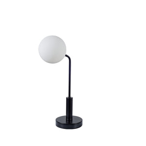 Magnalux Lando Matt Black Table Light with Opal Ball Part Number - LAN01BLTL
