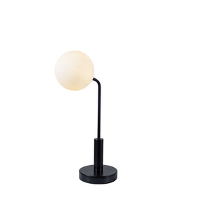Magnalux Lando Matt Black Table Light with Opal Ball Part Number - LAN01BLTL