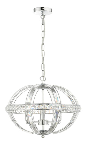 Magnalux Laura 3 Light Oval Pendant Polished Chrome Part Number - LAU03CH