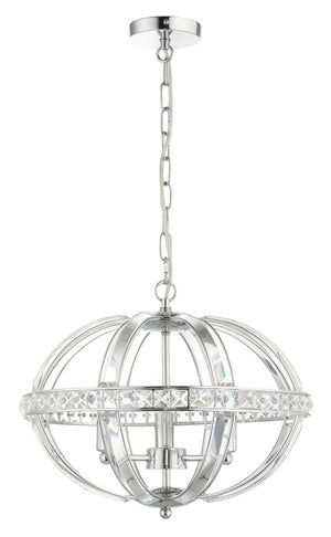 Magnalux Laura 3 Light Oval Pendant Polished Chrome Part Number - LAU03CH