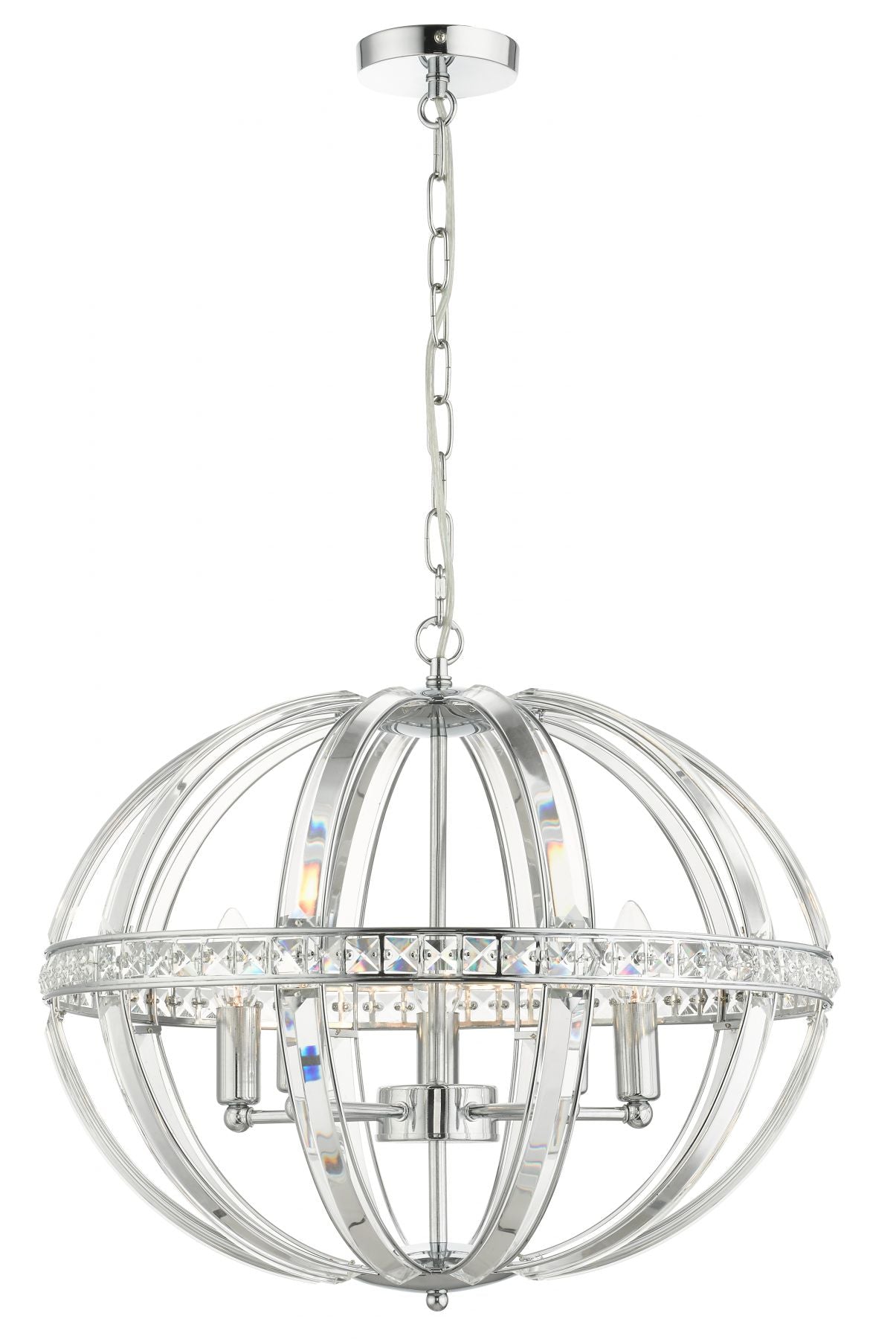 Magnalux Laura 5 Light Oval Pendant Polished Chrome Part Number - LAU05CH