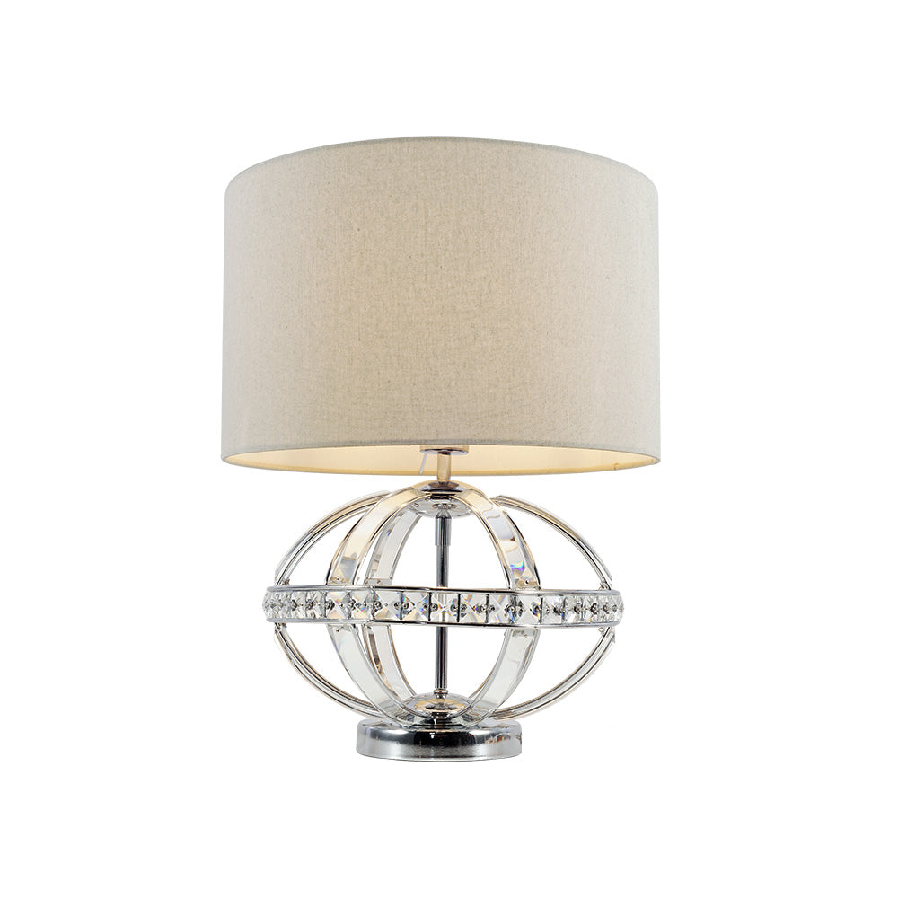 Magnalux Laura Polished Chrome Crystal Table Lamp Part Number - LAU01CHTL