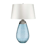 Elstead Lighting Table Lamp from the Lena - Blue range. Lena 2 Light Large Blue Table Lamp with Off-white Shade Product Code = LENA-TL-L-BLUE-OWSS