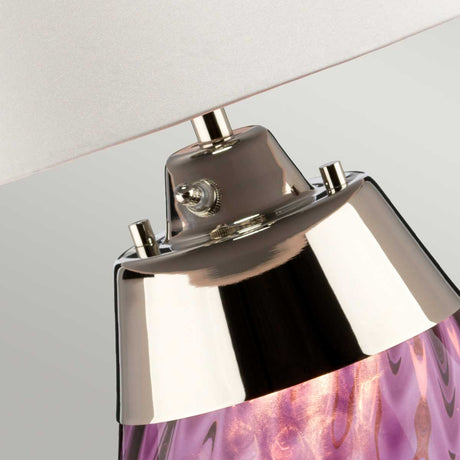 Elstead Lighting Table Lamp from the Lena - Plum range. Lena 2 Light Small Plum Table Lamp with Off-white Shade Product Code = LENA-TL-S-PLUM-OWSS
