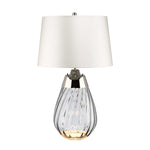 Elstead Lighting Table Lamp from the Lena - Smoke range. Lena 2 Light Small Smoke Table Lamp with Off-white Shade Product Code = LENA-TL-S-SMOKE-OWSS
