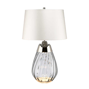 Elstead Lighting Table Lamp from the Lena - Smoke range. Lena 2 Light Small Smoke Table Lamp with Off-white Shade Product Code = LENA-TL-S-SMOKE-OWSS